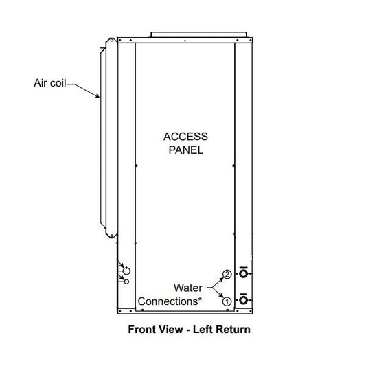 York 3.5 Ton Water Source Heat Pump - Copper - Vertical - Left Hand Return - YBSV041TL000CANNA8N00SSF